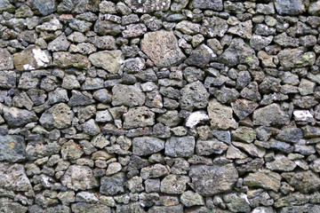 Detail of rocks in a dry stone wall