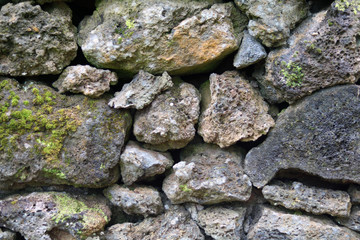 Detail of rocks in a dry stone wall