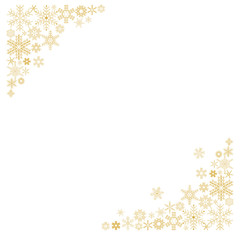 Corner of golden snowflakes