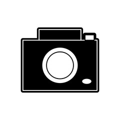 flat line monochromatic  camera over white background  vector  illustration