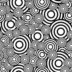 Circle seamless pattern. Seamless circle vector illustration background. Repeating geometric tiles. Concentric circles