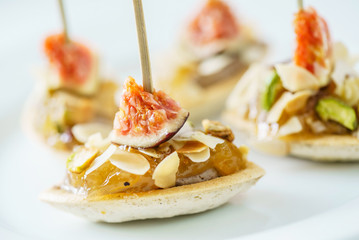 canape on the Christmas table