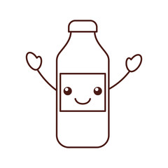 kawaii bottle sausage market condiment cartoon