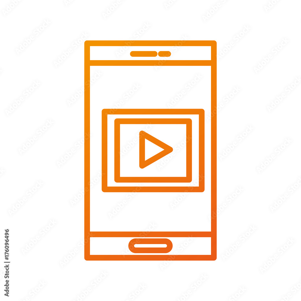 Poster smartphone player button online internet connection