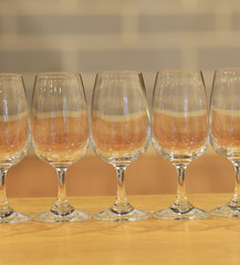 The neatly arranged glasses