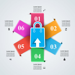 Shop, cart - business infographic Vector eps 10
