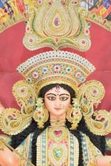 Obraz premium Idol of Hindu Goddess Durga during Durga Puja festivals in West Bengal, India
