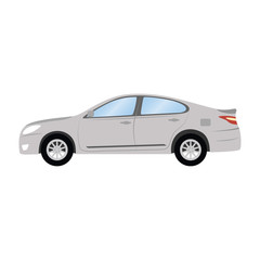Plakat 1643410 Car vector template on white background. Business sedan isolated. grey sedan flat style. side view
