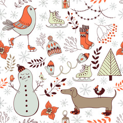Christmas winter seamless pattern