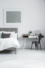 Desk and a black chair