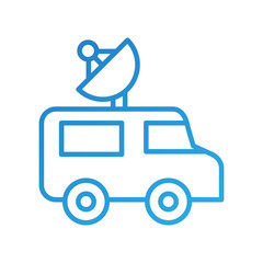 news van outside broadcasting van antenna correspondent