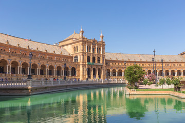 Fototapeta premium Seville Spain and plaza de espana in summer