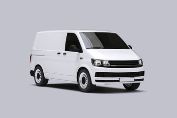 White Van Mockup on bright Ground for vehicle signage