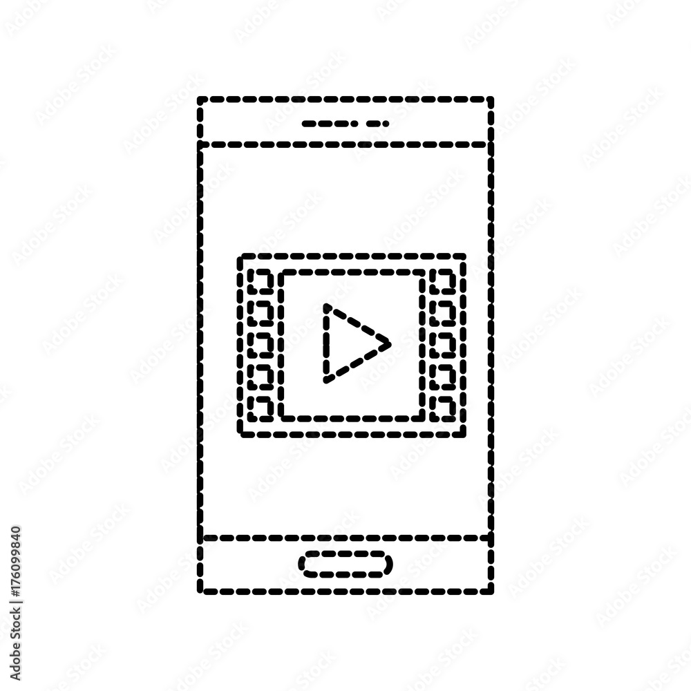 Aufkleber smartphone player button online internet connection