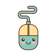 Obraz premium kawaii funny mouse tool designer cartoon