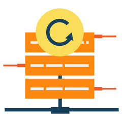 Server data backup abstract icon. Storage, internet and technology concept illustration isolated vector. Transparent