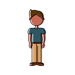 colored young man over white background vector illustration 