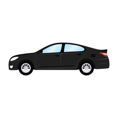 Obraz na płótnie Canvas 1643412 Car vector template on white background. Business sedan isolated. black sedan flat style. side view