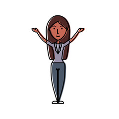  colored young  woman over white background  vector illustration