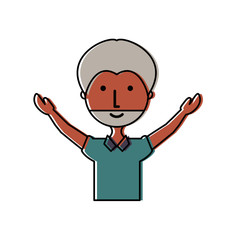 colored old man over white background  vector illustration