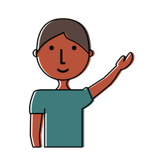 colored youngn  man over white background  vector illustration