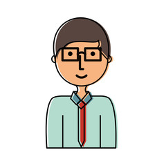 colored man  with glasses over white background  vector illustration