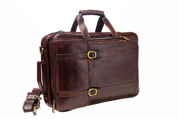 Leather bag three in one style briefcase,backpack,and  messenger style made from high quality leather for executives. Available with clipping path
