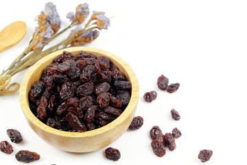 Raisins isolated on white background
