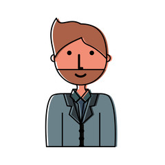 colored man  with beard over white background  vector illustration