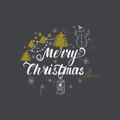 Christmas lettering and elements