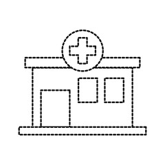hospital building medical center front view icon