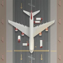 airplane on the run way illustration