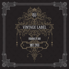 Old vintage card with floral ornament - vector