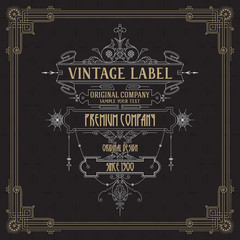 Old vintage card with floral ornament - vector