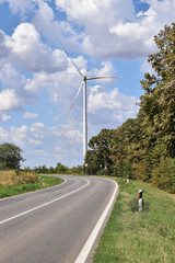 Fototapeta na wymiar Wind powered generator - green energy