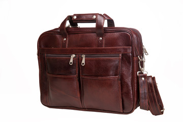 Leather briefcase made from high quality leather for executives. Available with clipping path