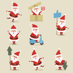 Collection of Santa Claus 3 (flat design)