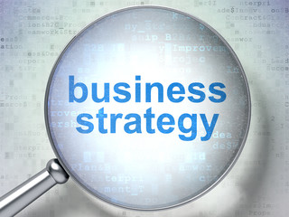 Finance concept: Business Strategy with optical glass