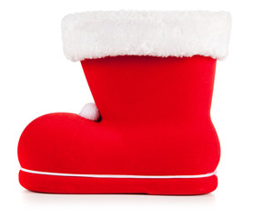 Obraz na płótnie Canvas Santa's shoe on white background