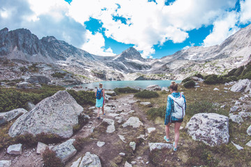 Two Hikers In Epic Setting