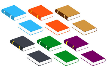 Book Icons. Set Vector Isolated Pictogram of Different Colors