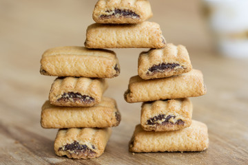 stack of stuffed breakfast chocolate biscuits