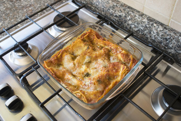 lasagne at the pesto sauce