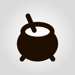 Boiling pot isolated flat vector icon