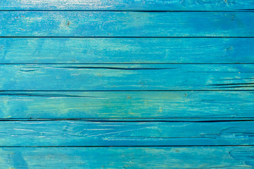 Blue wood planks background texture.