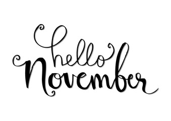 Hello November hand lettering calligraphy