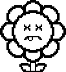 Fototapeta premium Dead 8-Bit Cartoon Flower