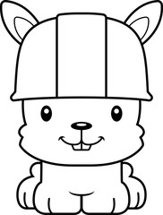 Cartoon Smiling Construction Worker Bunny