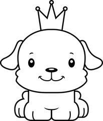 Cartoon Smiling Prince Puppy