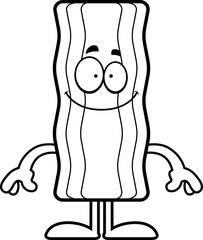 Happy Cartoon Bacon Strip